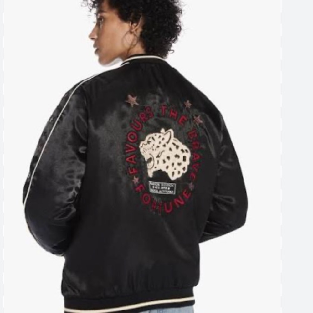 Maison Scotch women’s XS Scotch & Soda reverisble, quilted bomber Varsity Jacket